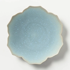 KIWAKOTO YURI DISH Large 26cm 空(水色) 花のお皿 京焼 清水焼