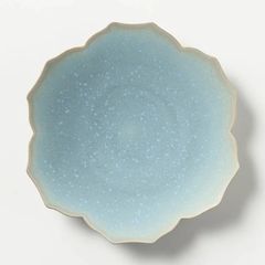 KIWAKOTO YURI DISH Large 26cm 空(水色) 花のお皿 京焼 清水焼