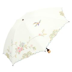 シノワズリーモダン 花鳥刺繍ミニ折りたたみ晴雨兼用日傘