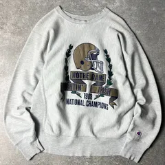 80s USA製 Champion カレッジ フットボール プリント リバースウィーブ スウェット トレーナー L / 80年代 アメリカ製 トリコ チャンピオン