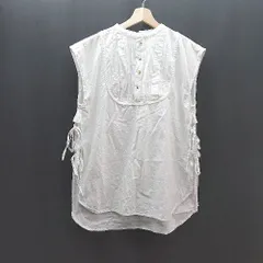 ◇ classical elf バンドカラー タック サイドリボン レイヤード 重ね着 ベスト サイズM ホワイト レディース E  【1310130010428】