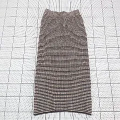 ◇ ⊆ niko and … ニコアンド ボーダー柄 ロング丈 タイト スカート サイズM ブラック系 レディース E  【1509100070306】