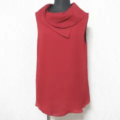美品 EMPORIO ARMANI エンポリオアルマーニ シルク100％ ノースリーブ ブラウス カットソー 40 ダークレッド レディース 古着 中古 USED