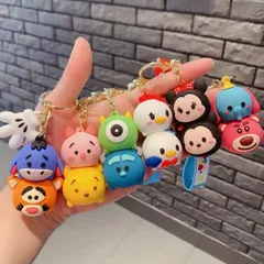 ［単品］Disney ディズニー ツムツムver ミッキー＆ミニー ドナルド＆デイジー プー＆ピグレット イーヨー＆ティガー サリー＆マイク ロッツォ&ダンボ キャラクターマスコット キーホルダー ストラップ 全6種類