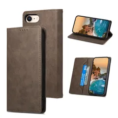 【数量限定】(Brown EUMADOVE iPhone iPhone iPhone 4.7インチ対応 se スタンド機能 カード収納 マグネット式 全面保護 耐摩擦 薄型 軽量 レザー SE3/SE2/7/8) スマホケース携帯カバー 手帳型 手帳型 耐衝撃