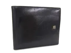 LANVIN ランバン レザー 二つ折り 財布 ウォレット 札入れ 小銭入れ カード入れ メンズ ブラック系 DK0645