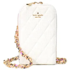 ケイトスペード スマホショルダー katespade ファブリック レザー キルティング ツイード ふわふわ フォン ポーチ チェーン クロスボディ 斜めがけ ショルダーバッグ クリームマルチ KK124
