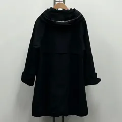 ブラック フード ロング コート