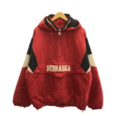 【中古】STARTER ハーフジップナイロンジャケット サイズXL 赤 NEBRASKA　[91]のサムネイル