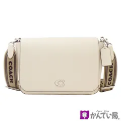 COACH コーチ C2444 CJ843 メッセンジャーバッグ シグネチャーキャンバス インテリア ショルダーバッグ クロスグレインレザー チョーク オフホワイト系 レディース 斜め掛け ショルダーストラップ×2/保存袋付き （金沢福久店 C25-669）