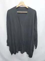 ◇ Θ PATTERN TORSO パターントルソ antiqua サイドスリット 長袖 ニット カーディガン サイズF ブラック レディース E  【1507010004183】