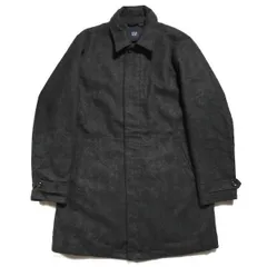 00's オールドギャップ GAP ヘリンボーン ウール ステンカラーコート 灰×黒 (L) 中綿入り 00年代 旧タグ オールド グレー ブラック アメリカ古着 USED  ビンテージ ヴィンテージ