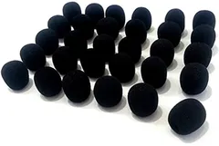 TUISKU マイクスポンジ 黒 風防 セット インカム ピンマイク 交換用(30個)のサムネイル