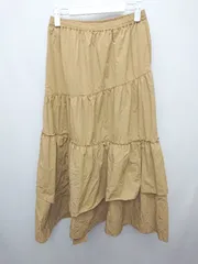 ◇ niko and … ニコアンド ティアード ロング フレア スカート サイズF ベージュ系 レディース P  【1405230003910】