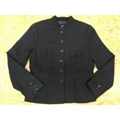 【中古】[印象BC] GAP ギャップ レディース M ブラック系 黒系 ジャケット バンドカラー ストライプ 総裏地 肩パット 長袖のサムネイル