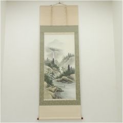 掛け軸/掛軸 川合玉堂 『彩雨』 名画複製画 高精彩巧芸画 手彩入り