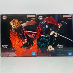 【飾磨店】 中古 フィギュア 鬼滅の刃 竈門炭治郎＆煉獄杏寿郎 ２体セット VIBRATIONSTARS ２体セット 【701】
