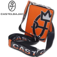 カステルバジャック CASTELBAJAC 牛革 ミニショルダーバッグ ウプラ オレンジ メンズ レディース レザー 定価24,200円 家紋ロゴ 型押し プレゼント ギフト サコッシュ スマホショルダー