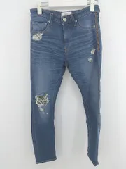 ◇ AZUL BY MOUSSY ダメージ加工 ストレッチ ジーンズ デニム パンツ サイズM ブルー レディース P  【中古】 【1210280035398】