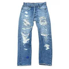 リーバイス LEVIS ペイント　クラッシュ　ストレートデニム リーバイス levis ストレートデニム クラッシュ ペイント - メルカリ