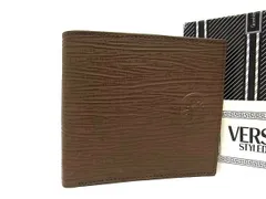 ■新品同様■ VERSACE ヴェルサーチ サンバースト レザー 二つ折り 財布 ウォレット レディース メンズ ブラウン系 FA1207のサムネイル