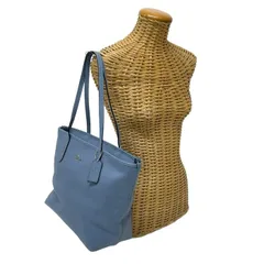 コーチ COACH ジップトート クロスグレーンレザー F58846 トートバッグ 肩掛け ハンドバッグ ビジネスバッグ レディース ライトブルー 中古 maw24021