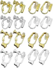 【在庫処分】イヤリングコンバーター クリップ式 ネジ式 縦型 横型 ゴールド シルバー シリコン カバー付き 4種8ペア