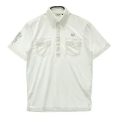 サイズ：M FILA GOLF フィラゴルフ  半袖ポロシャツ ボタンダウン 総柄 ホワイト系 [240101226565]# ゴルフウェア メンズ