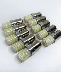 デコトラ屋 改良 高輝度 S25 BA15S シングル ホワイト 平行ピン 球 LEDバルブ 特注ハイパワー72LED搭載 12V/24V兼用 バックランプ ウインカー コーナーランプ サイドマーカー バスマーカー ナマズ デコトラ レトロ 汎用 10個セットのサムネイル