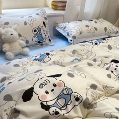 売り筋　●大人気 ● ★激安★ 布団カバー 4点セット清潔 爽やか 可愛いです カートゥーンアニメ 四節適用可愛子供用家族 ベッド用品（150 X 200CM）、かわいい星空の犬のデザイン