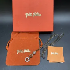 I229 Folli Follie フォリフォリ ロングネックレス/SV925/ピンク・クリアジルコニア/トップ有/ハートモチーフ　レディースアクセサリー