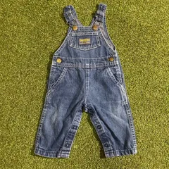 キッズ古着 OSHKOSH オシュコシュ　両面ロゴ入　デニムオーバーオール　6M