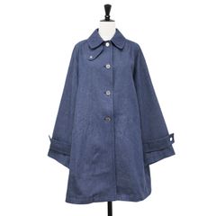 【美品】MACKINTOSH PHILOSOPHY マッキントッシュ フィロソフィー コート ブルー サイズ:38(M) / 24春夏 ウェルベリー デニム Aライン コート / WELBURY DENIM ステンカラー オーバーサイズ【レディース】【中古】