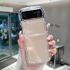 【数量限定】SCG12) ウェーブケース / 透明 カバー / 軽量 (SC-54B 柔軟な ソフト 5G TPU 5G スマホケース サムスン Flip3 ギャラクシー Z Z Flip Z 3 Galaxy / Z Galaxy Flip 用クリアケースのサムネイル