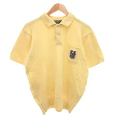 ポロ バイ ラルフローレン Polo by Ralph Lauren 90s ヴィンテージ ニットポロシャツ ロゴ刺繍 半袖 M 黃 イエロー /FF