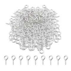 【即日発送】パーツ パーツ 手芸用品 クラフト DIY材料 金具 アクセサリー ック アクセサリー ネジ uvレジン (4*8mm ネジヒートン 約100個セット シルバー) サムコス