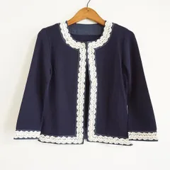 #anc フランコフェラーロ FRANCOFERRARO カーディガン 2 紺 レース ニット レディース [815235]のサムネイル