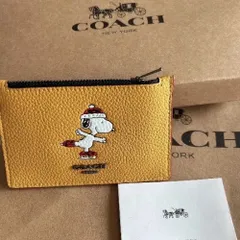 COACH コーチ 小銭入れ財布 カードケース スヌーピー イエロー-