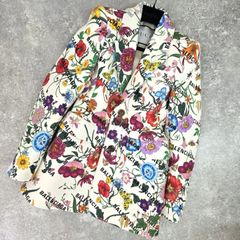 ★21AW【GUCCI×BALENCIAGA/グッチ×バレンシアガ】コラボ 立体 テーラード ジャケット 676217 フローラ ボタニカル 花柄 ロゴ 36サイズ レディース PAWNSHOPRiZ  パウンショップリズ