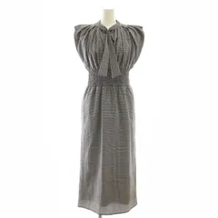 セルフォード CELFORD 24AW ボウタイタイトワンピース マキシ ロング ノースリーブ 32 黒 ブラック 白 ホワイト /AT ■OS