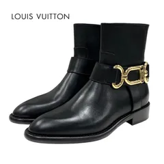 未使用 ルイヴィトン LOUIS VUITTON ジャネットライン ショートブーツ ...