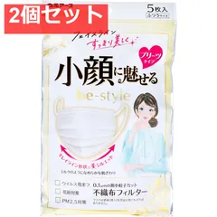 ビースタイル 小顔に魅せる プリーツタイプ プレミアムホワイト ふつうサイズ 5枚入 2個セット まとめ売り