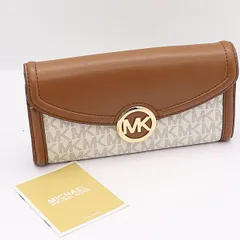 良品 マイケルコース 長財布 ブラウン×白 NKG