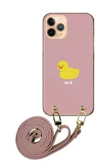 Galaxy S21 5G SC-51B SCG09 ギャラクシーS21 スマホケース スマホショルダー アヒル ワンポイント かわいい レザーベルト ストラップ 調節可能 130cm  カラー04