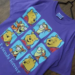 90s vintage US古着☆くまのプーさん Pooh プリント 半袖 T シャツ パープル  90's 90年代