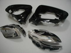レクサスCT200h等ドアミラー枠(艶有り黒&下部メッキ) [LEXUS純正 