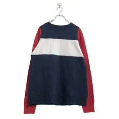 HOLLISTER 無地 スウェット トレーナー S ネイビー ホワイト レッド ホリスター 切り替え シンプル 古着卸 アメリカ仕入 a505-6634