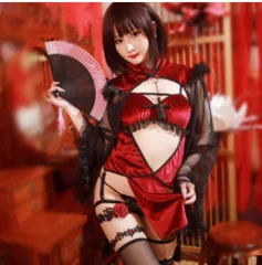 【新品☆大特価❗❗】高品質ベロア生地♥️妖艶魔女風　セクシーチャイナ　２点セット