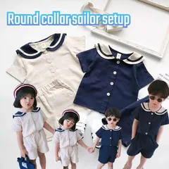 丸襟セーラーセットアップ　韓国子供服　ベビー　キッズ