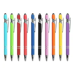 【人気商品】タッチペン 10本セット 2in1 スタイラスペンスマートフォン スタイラスペン ボールペン タブレット Android iPad YACHUN iPhone用 指で触れずペン 充電不要 多機能 黒インク ボールペン 使いやすい（10色）